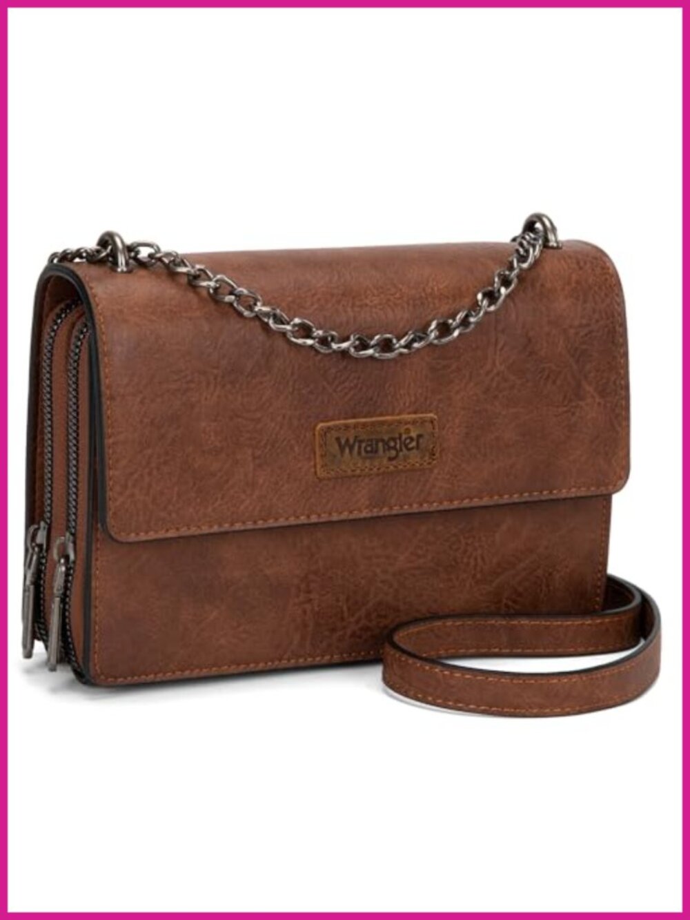 Wrangler Crossbody Purse Flap Wallet Chain Strap Women Shoulder Bag